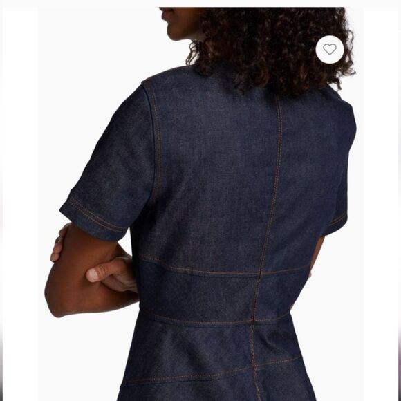 Lafayette 148NY MINIMALIST Fit-&-Flare Denim midi Dress Size 8 - Picture 4 of 13